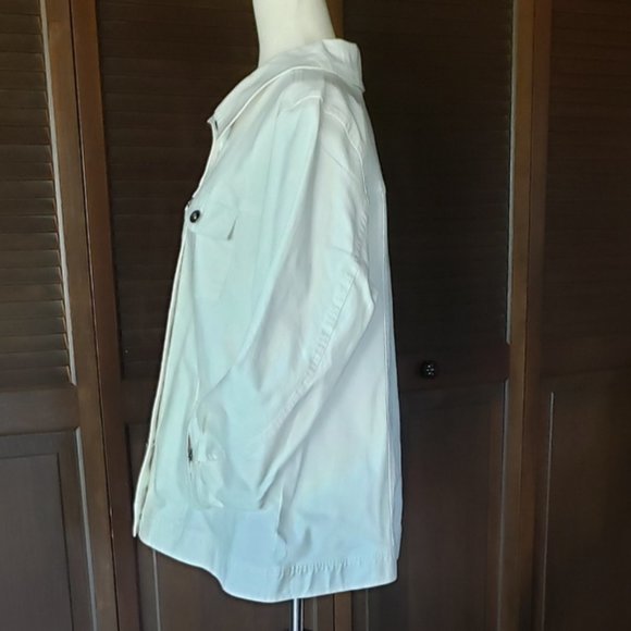 D&Co - Stretch Twill Jean Jacket with Bling Buttons - White - XL - EUC - Picture 5 of 13